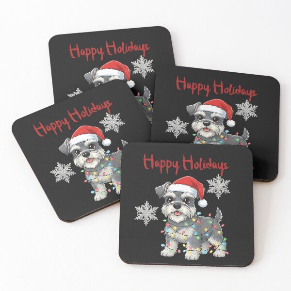 Item preview, Happy Holidays with Schnauzer designed and sold by Moonody Designs.