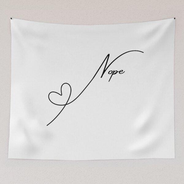 Item preview, Heart Nope Continuous Line Art - Funny Anti-Romance Design designed and sold by ChilliStylish.