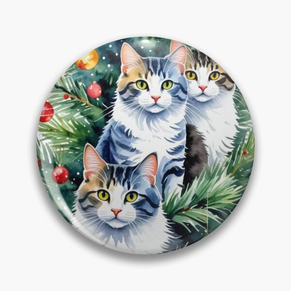 Item preview, Color splatter Cats in the Christmas Tree  designed and sold by MirucaDesign.
