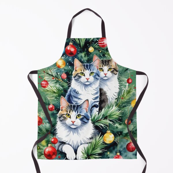 Item preview, Color splatter Cats in the Christmas Tree designed and sold by MirucaDesign.