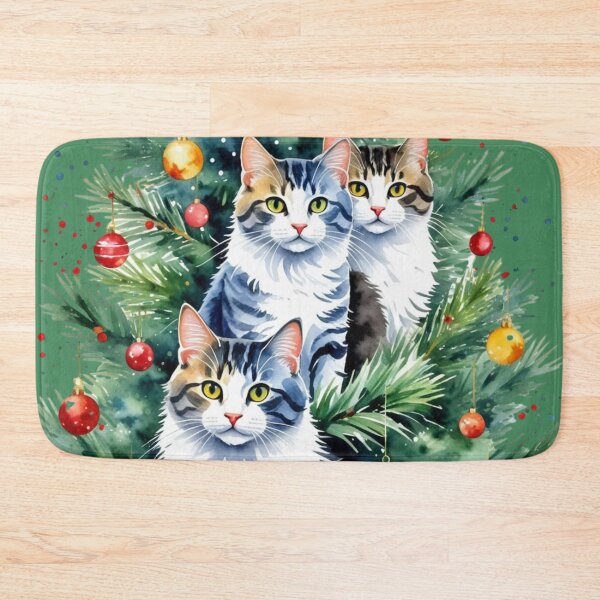 Item preview, Color splatter Cats in the Christmas Tree  designed and sold by MirucaDesign.