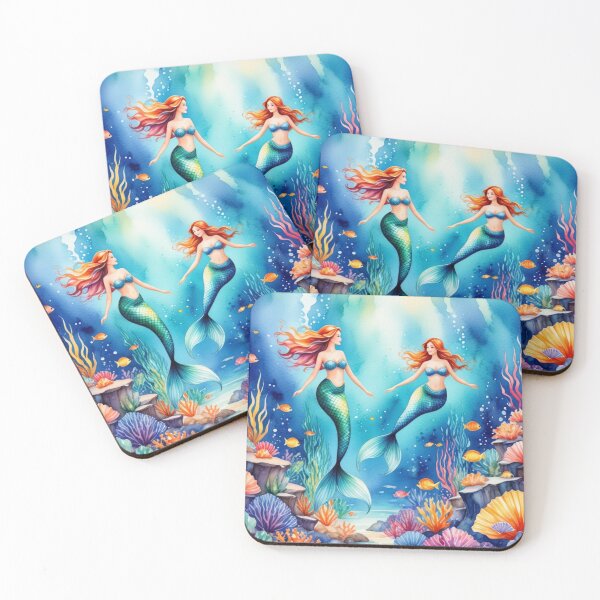 Item preview, Color splatter Mermaids under the Sea designed and sold by MirucaDesign.