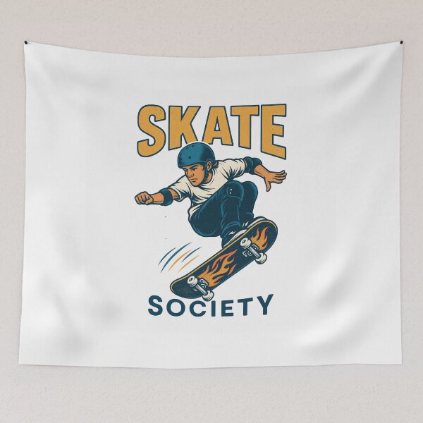 Item preview, Skate Society – Retro Skater Jump Graphic designed and sold by BRONX71.