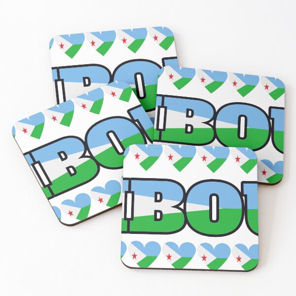 Item preview, Djibouti Flag Letters And Hearts designed and sold by TheIconSmith.