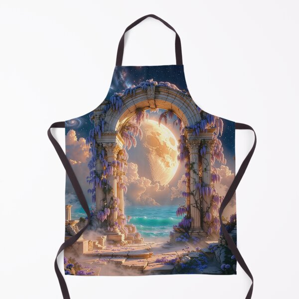 Item preview, Moonlit Ancient Archway - Fantasy Wisteria Ruins Under Cosmic Sky designed and sold by AiDigitalSanctum.