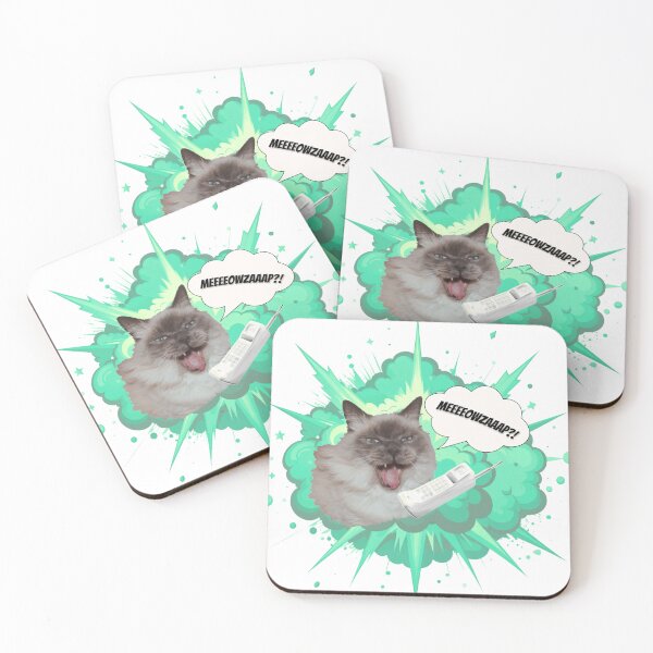 Item preview, Neva Masquerade Cat – “Meeeeowzaaap?!” Comic Phone with Green Explosion designed and sold by Dotadoari.