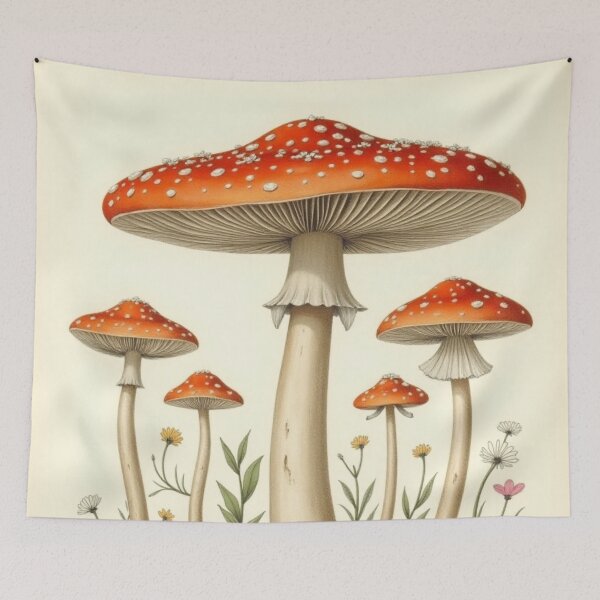 Artikelvorschau, Medicinal Mushrooms Study | Vintage Fungi Pharmacy Mycology Illustration entworfen und verkauft von Antik by Schulz.