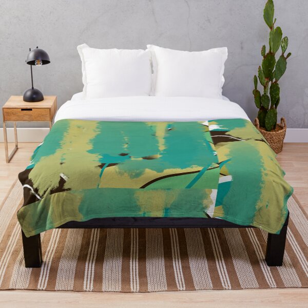 Item preview, Abstract Turquoise and Gold Grunge Art designed and sold by Jessielee72.