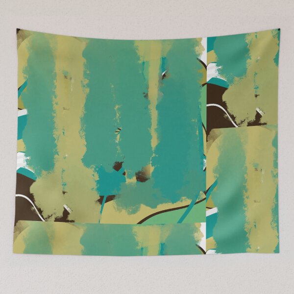 Item preview, Abstract Turquoise and Gold Grunge Art designed and sold by Jessielee72.