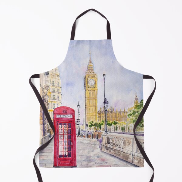 Item preview, Big Ben and red telephone booth watercolour painting  designed and sold by SelenePaintings .