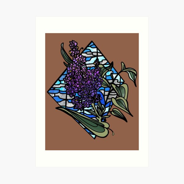 Lilac stained glass Art Print