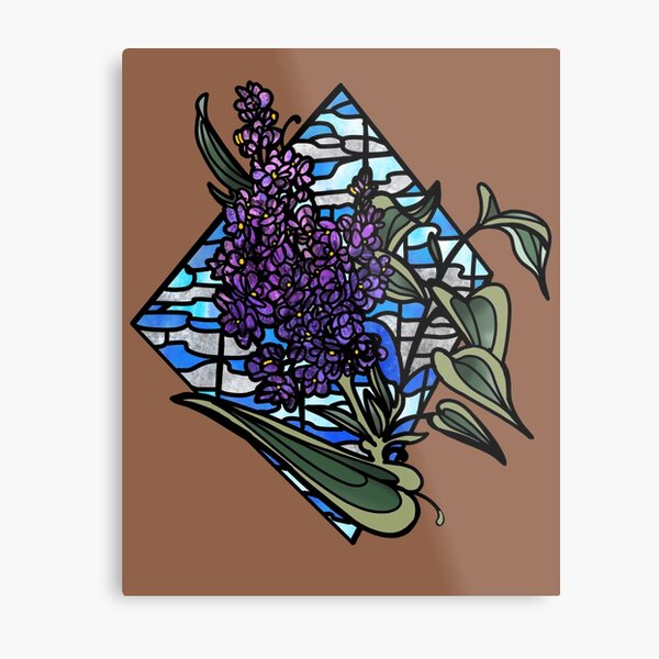 Lilac stained glass Metal Print