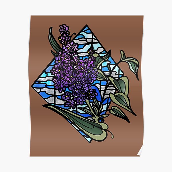 Lilac stained glass Poster