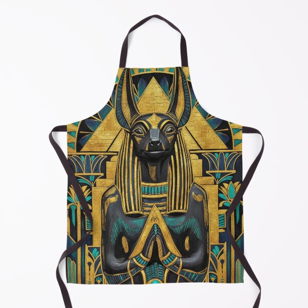Item preview, Anubis Jackal God Prayer Statue | Egyptian Revival Art Deco Nouveau | Luxury Gallery Art Print designed and sold by Vintage Poster Gallery.