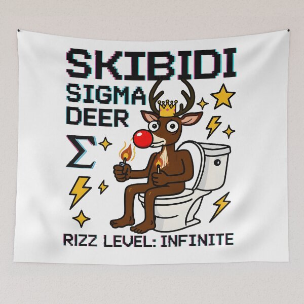 Item preview, Sigma Deer Meme Christmas Rizz Art designed and sold by AnnDesignStudio.