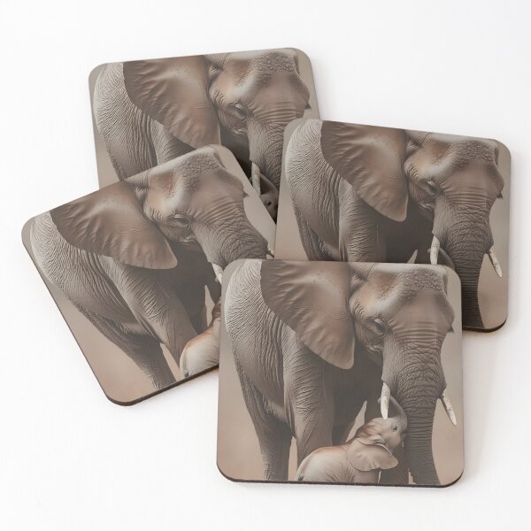 Item preview, Vintage Elephant Mother & Child Poster designed and sold by STTrillionTEES.