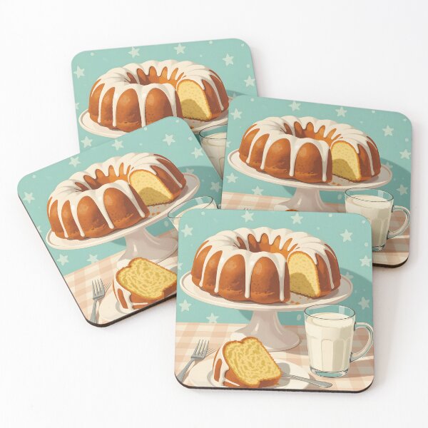 Item preview, Bundt cake and glass of milk  Comfort Foods designed and sold by Ponted.