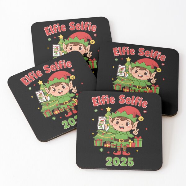 Item preview, Happy Christmas Elf Holding Smartphone Selfie designed and sold by Silent Watch Threads..