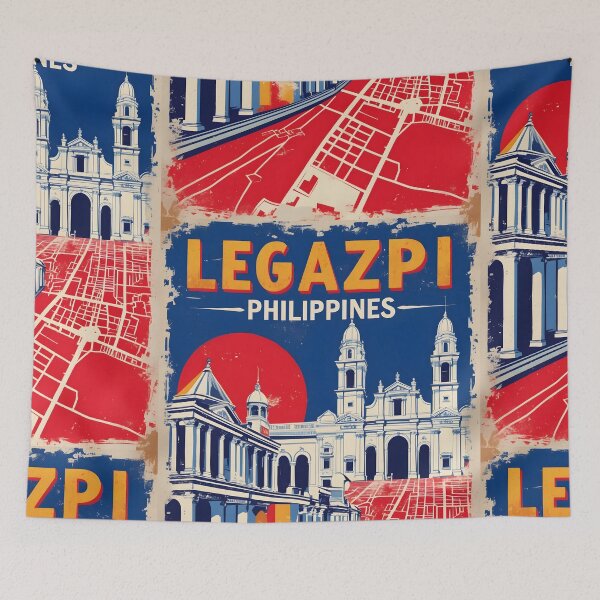 Item preview, Legazpi Philippines 1950s Retro Poster Tourism designed and sold by TravelersGems.