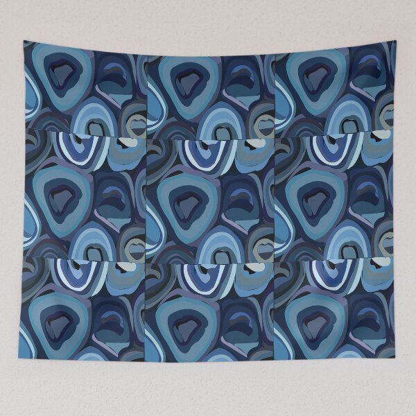 Item preview, Blue Half Circles Abstract Geometric designed and sold by Nisha Prabhu.