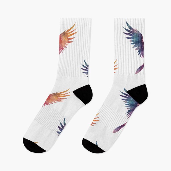 Item preview, Colorful silhouette of a winged cat soaring through a starry galaxy background at night designed and sold by SpaceartLilu.