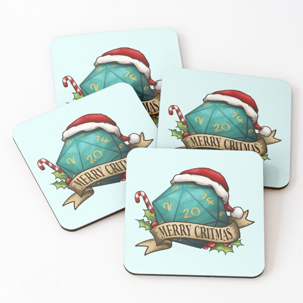 Item preview, Merry Critmas Aqua D20 Dice for Christmas designed and sold by KAI-Studio.