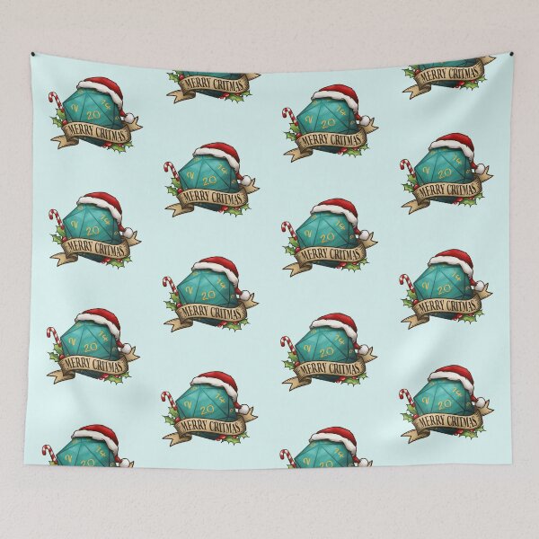 Item preview, Merry Critmas Aqua D20 Dice for Christmas designed and sold by KAI-Studio.