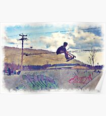 Graffitti Gleiten-Bremsungs-Roller-Sport-Grafik Poster