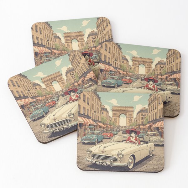 Artikelvorschau, Pariser Katzenfahrer – Retro-Kunst der 1950er Jahre aus Paris entworfen und verkauft von Koimak.