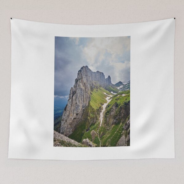 Item preview, Grassy Mountain Range Cloudy Sky Photographic Print designed and sold by Mother-Nature65.
