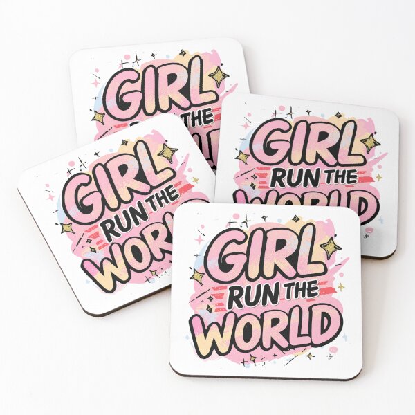 Item preview, Girl Run The World, Feminist Girl Power Typography. Cute Pink Aesthetic Design designed and sold by Aarvya Fashion Club ( A.F.C ).