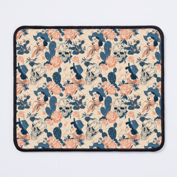Item preview, Roses, Skulls and Cactus in Peach, Navy & Ivory – Cowgirl Crush designed and sold by The Print Parlor.