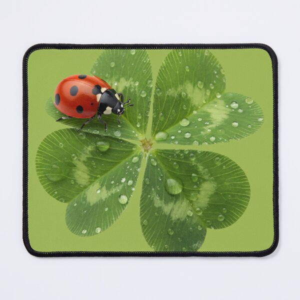 Item preview, Realistic Photo Ladybug on Four-Leaf Clover with Dew Drops | Good Luck Symbol designed and sold by Wild-way Art.