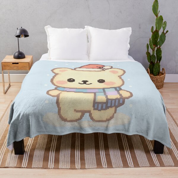 Item preview, Cozy Christmas Bear – Pastel Pixel Art – Holiday Cute Animal designed and sold by BROHLine Studio.