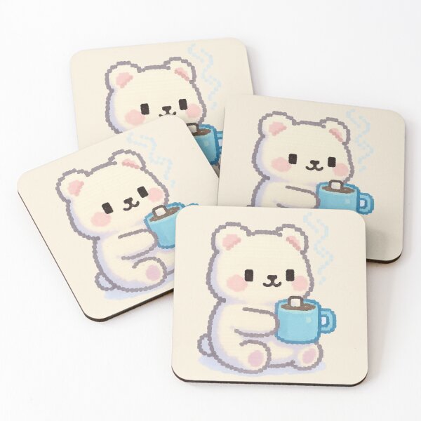 Item preview, Cozy Cocoa Bear – Christmas Pastel Pixel Art – Winter Cute Gift designed and sold by BROHLine Studio.