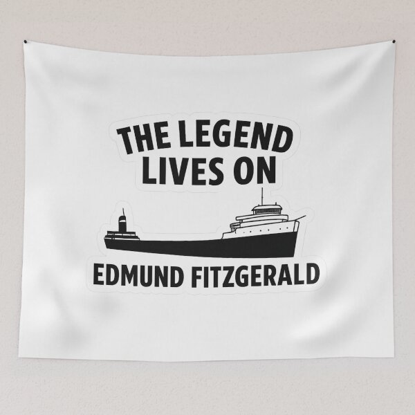 Item preview, The Legend Lives On Edmund Fitzgerald Sticker | Great Lakes Shipwreck Tribute designed and sold by Gurjeetpixelart.