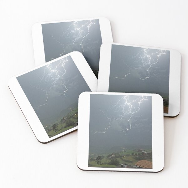 Item preview, Lightning Over Hillside Photographic Print designed and sold by Mother-Nature65.