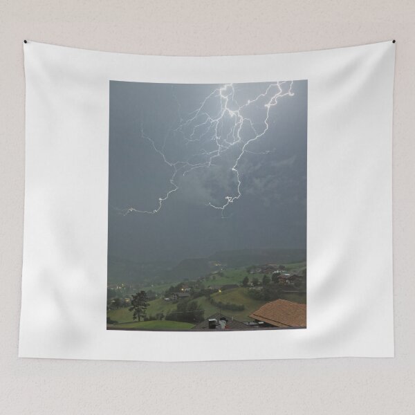 Item preview, Lightning Over Hillside Photographic Print designed and sold by Mother-Nature65.