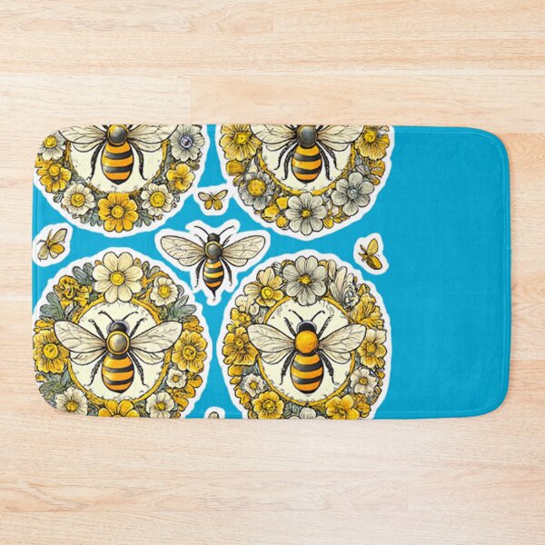 Item preview, Botanical Bee Wreath Sticker Set – Floral Circle Bee Art designed and sold by LoveDesignMania.