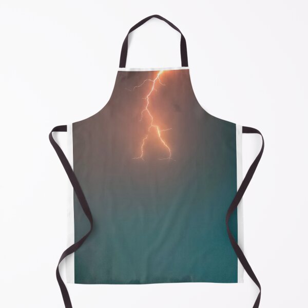 Item preview, Orange Fork Lightning In Night Sky Photographic Print designed and sold by Mother-Nature65.