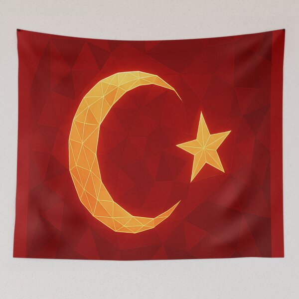 Item preview, Geometric Polygon Turkish Flag Design – Futuristic Red Turkey Art | Istanbul Europe Turkish Nation Symbol designed and sold by Globalcitytees.