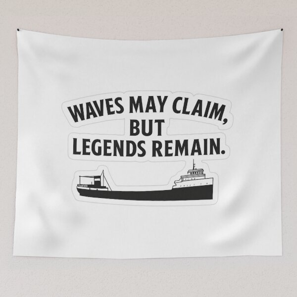Item preview, Waves May Claim But Legends Remain Sticker | Great Lakes Quote Design designed and sold by Gurjeetpixelart.