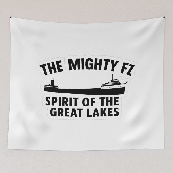 Item preview, The Mighty Fitz Spirit of the Great Lakes Sticker | Freighter Tribute Art designed and sold by Gurjeetpixelart.