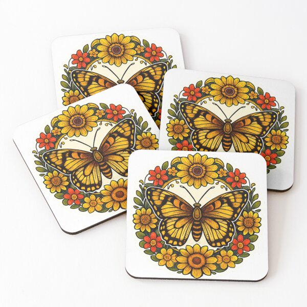 Item preview, Butterfly Flower Mandala Sticker — Nature Floral Circle Design designed and sold by LoveDesignMania.