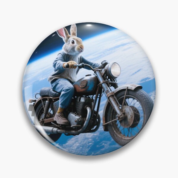 Item preview, cute bunny old motorcycle riding designed and sold by Dogandesighn.