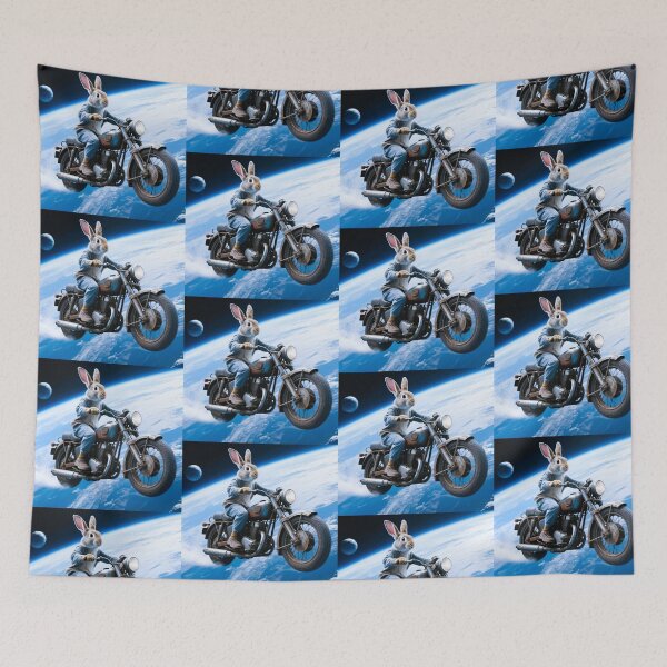 Item preview, cute bunny old motorcycle riding designed and sold by Dogandesighn.