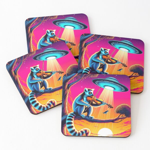 Item preview, "Neon Lemur Serenade Under Alien Skies designed and sold by Dogandesighn.