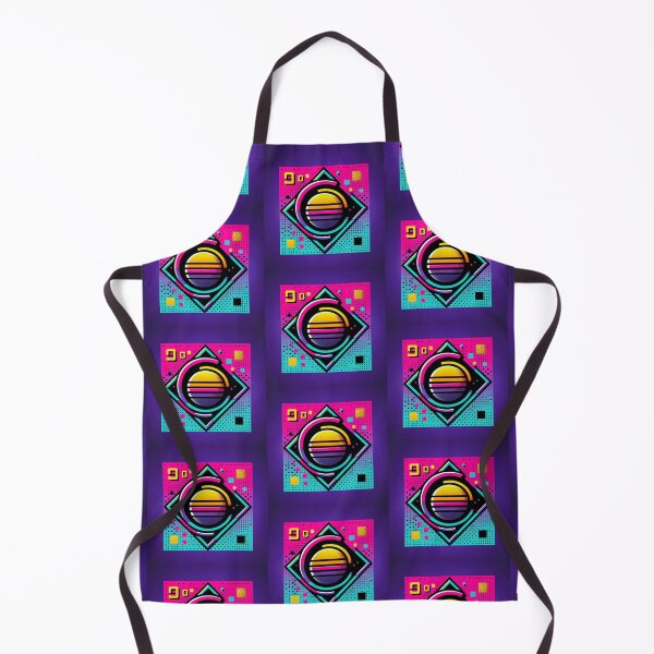 Item preview, "Retro-Futuristic Sunset in Geometric Cosmos" designed and sold by Dogandesighn.