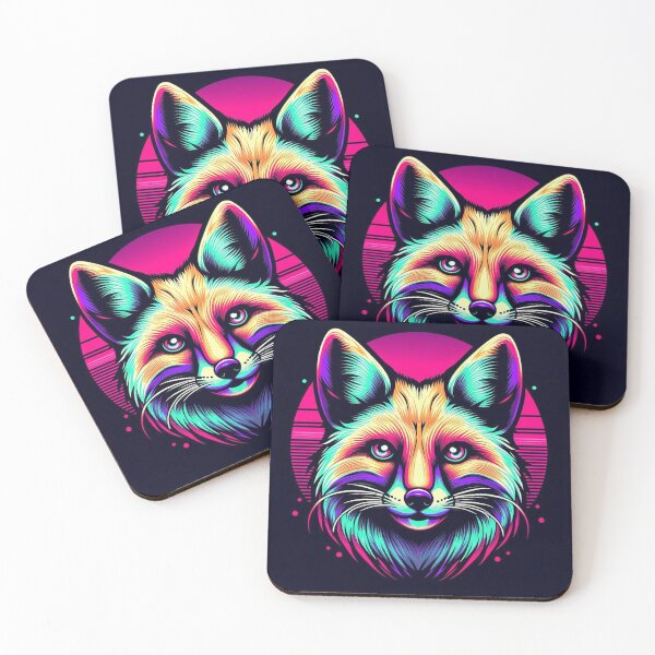 Item preview, Cyber Fox Glow – Retro Futuristic Wildlife Art  designed and sold by Dogandesighn.