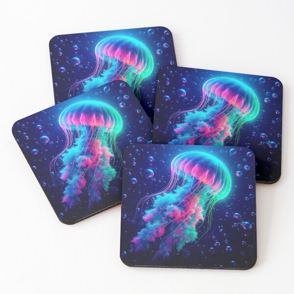 Item preview, Colorful neon jellyfish  designed and sold by Dogandesighn.